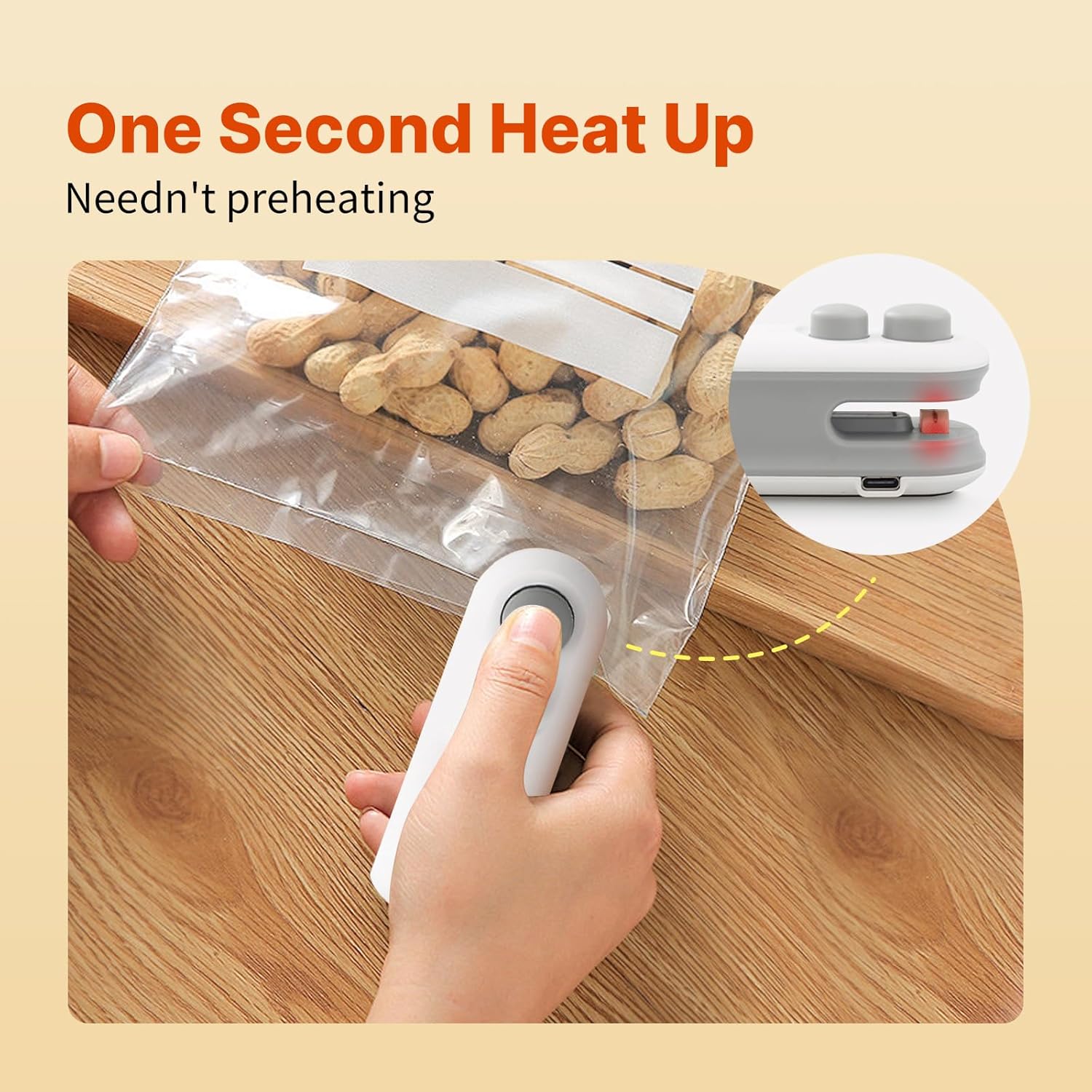 Heat Sealing Machine 2 in 1 Cutting and Sealer USB Rechargeable - DGN Mart