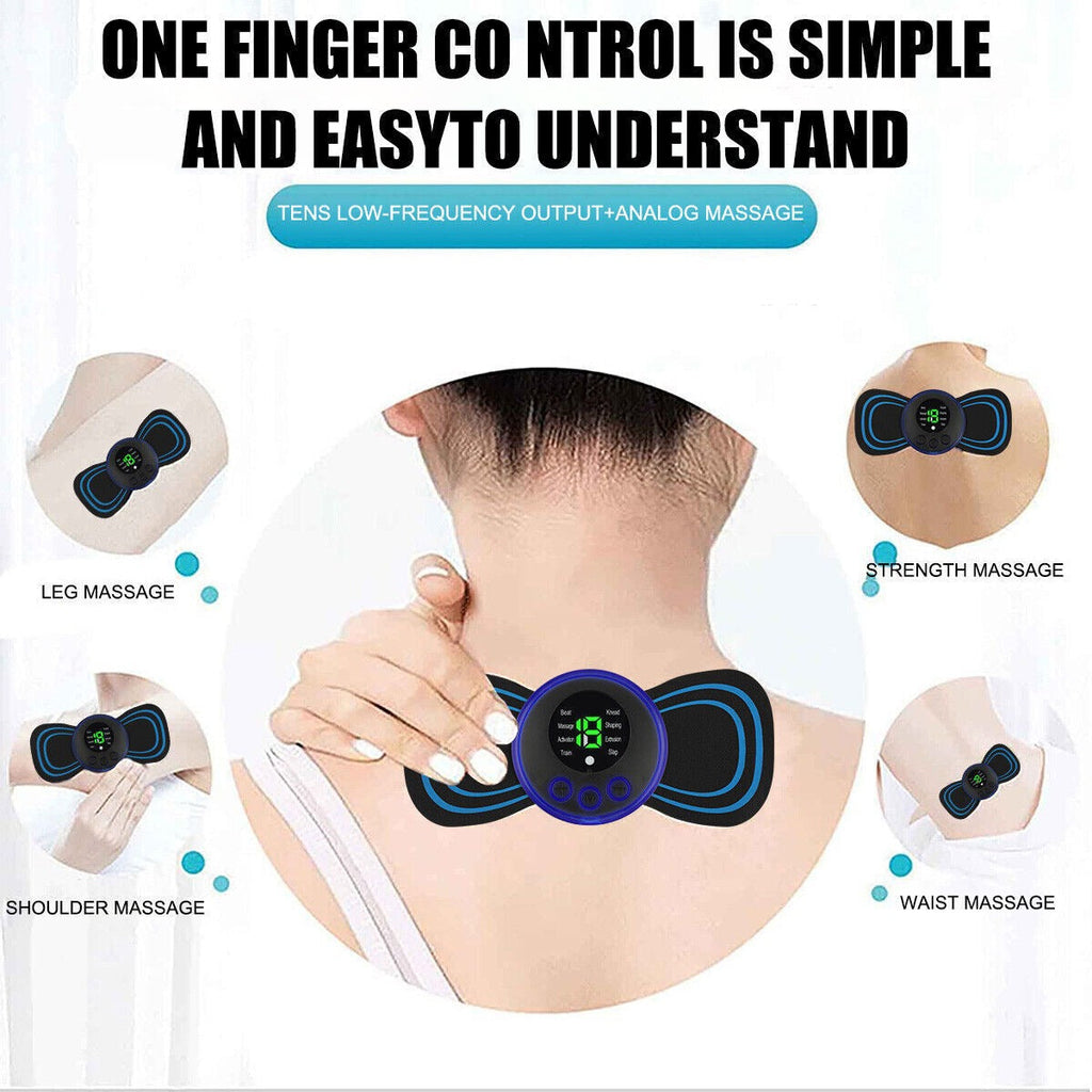 Portable EMS Mini Electric Massager Patch – Muscle Pain Relief for Neck, Back, Arms & Full Body - DGN Mart