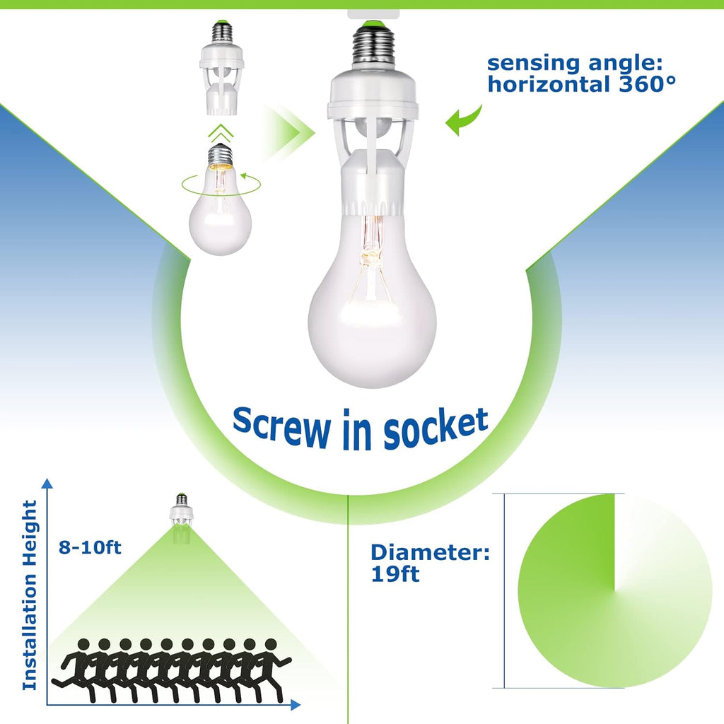 Infrared Motion Sensor Lamp Holder – 360° Smart Light Socket with Automatic On/Off Detection - DGN Mart