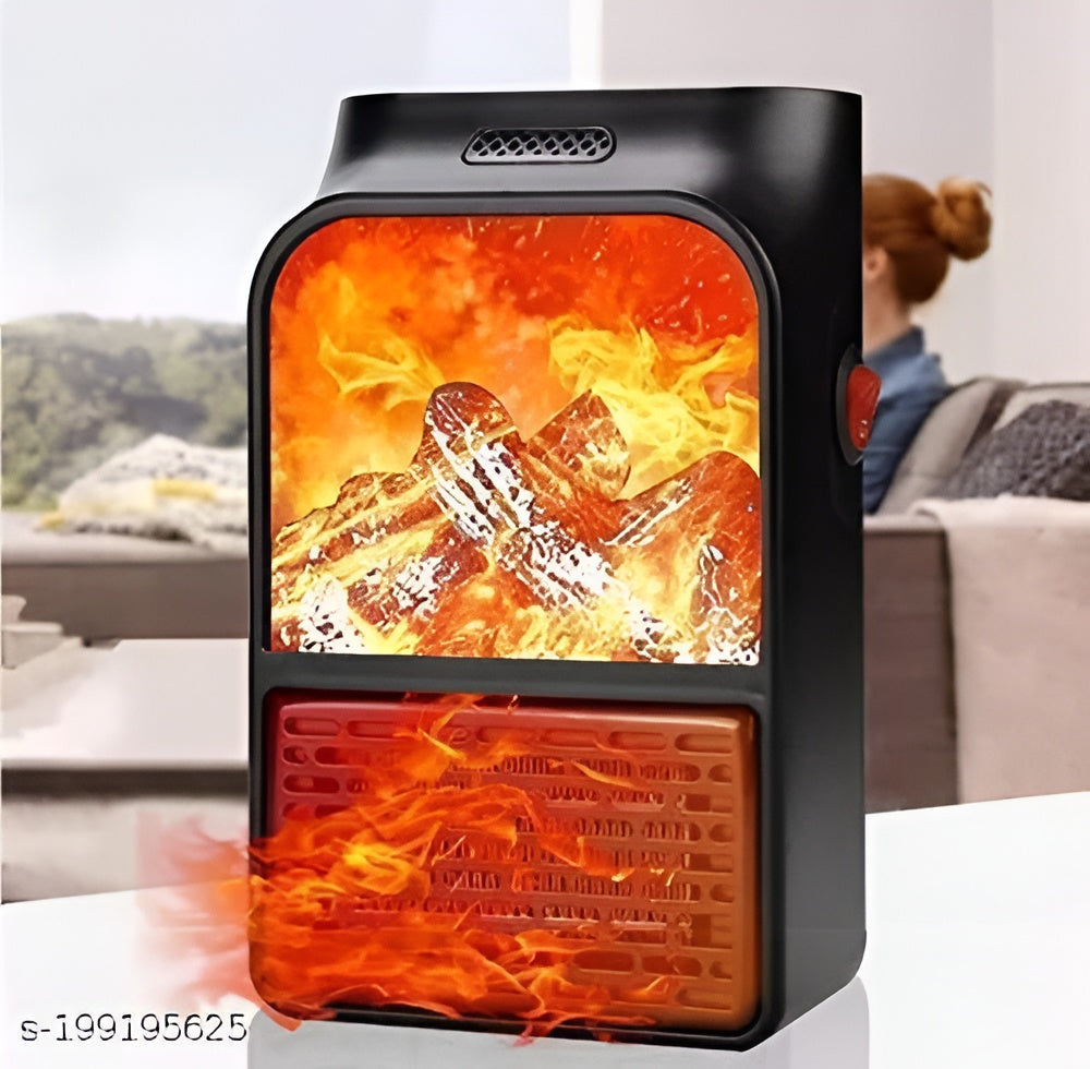 Flame Heater 1000W – Portable Electric Plug-in Room Heater with Flame Effect & Remote Control - DGN Mart