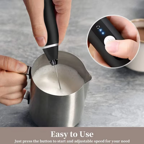 2 in 1 Rechargeable Milk Frother Wand (Black) - DGN Mart