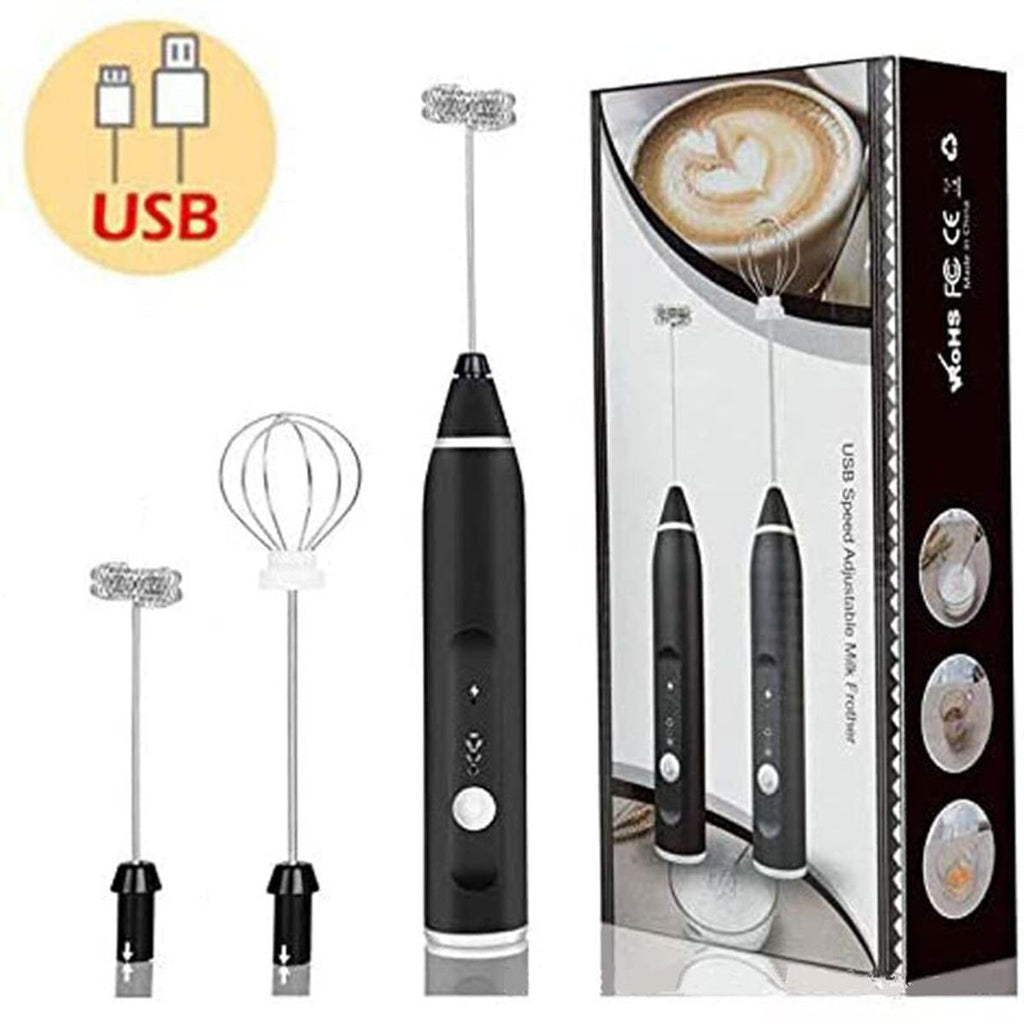 2 in 1 Rechargeable Milk Frother Wand (Black) - DGN Mart