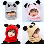 Kids Winter Panda Wool Cap With Neck Warmer (Random Color) - DGN Mart