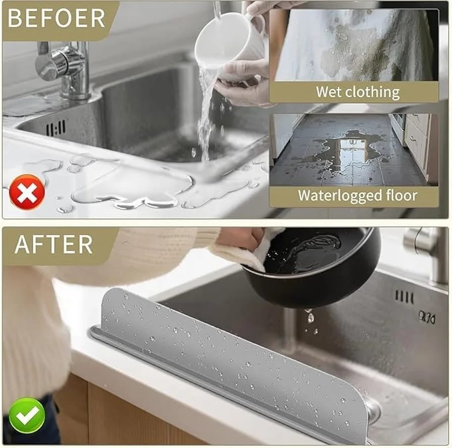 Silicone Sink Splash Guard Flexible Water Stopper for Kitchen(Random Color) - DGN Mart