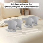 Heavy-duty DGN Mart 4-piece bed corner sheet grippers with straps for all mattress sizes, securing sheets in place.