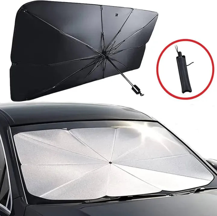 Car Sun Shade Umbrella – Foldable Windshield Sun Protector UV Block Heat Resistant Cover for Cars