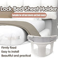 Heavy-duty DGN Mart 4-piece bed corner sheet grippers with straps for all mattress sizes, securing sheets in place.