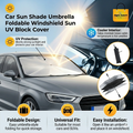 Car Sun Shade Umbrella – Foldable Windshield Sun Protector UV Block Heat Resistant Cover for Cars