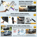 Car Sun Shade Umbrella – Foldable Windshield Sun Protector UV Block Heat Resistant Cover for Cars