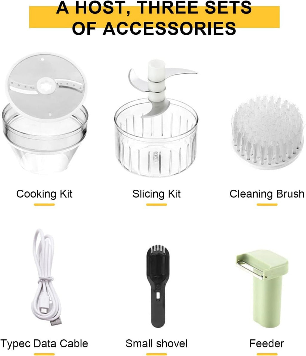 5 in 1 Handheld Hammer Electric Vegetable Cutter - DGN Mart