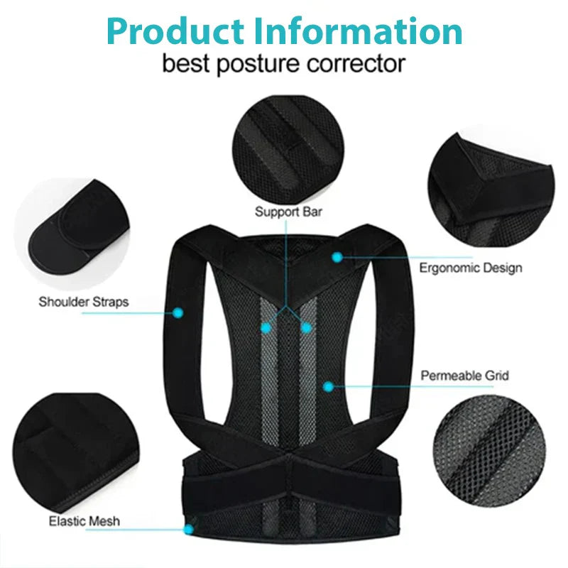 Adjustable DGN Mart posture corrector belt for men and women providing back support and pain relief.