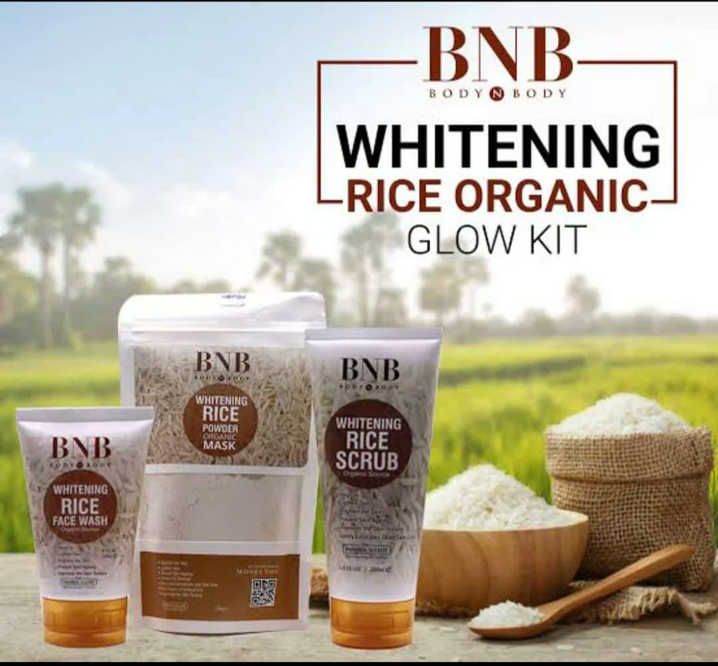 Bnb Whitening Rice Extract Bright & Glow Kit (with Box) - DGN Mart