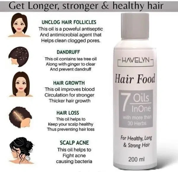 Havelyn Hair Food Oil For Hair Nourishing Moisture (200ML) - DGN Mart