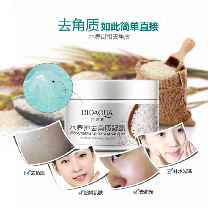 Bioaqua Brightening & Exfoliating Rice Gel Face Scrub 140ml - DGN Mart