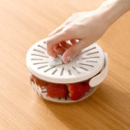 Folding Handle Drain Basket with Lid Fruit Vegetable Washing Bowl - DGN Mart